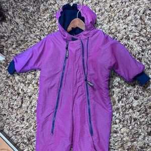 EMS, Girls,winter jumpsuit, purple,Size 12-24 months,double zipper, hood,cover.!